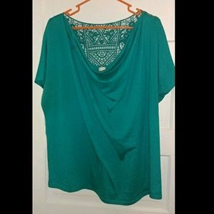 Teal blue shirt size 3 x with lace